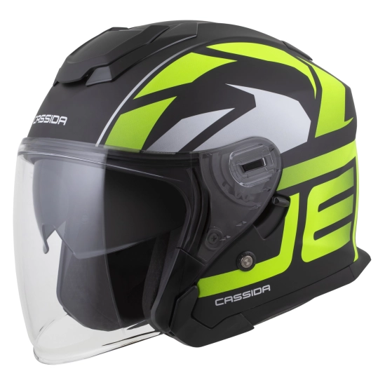 CASSIDA Jet Tech 2.0 RoTo, přilba černá matná/žlutá fluo/bílá