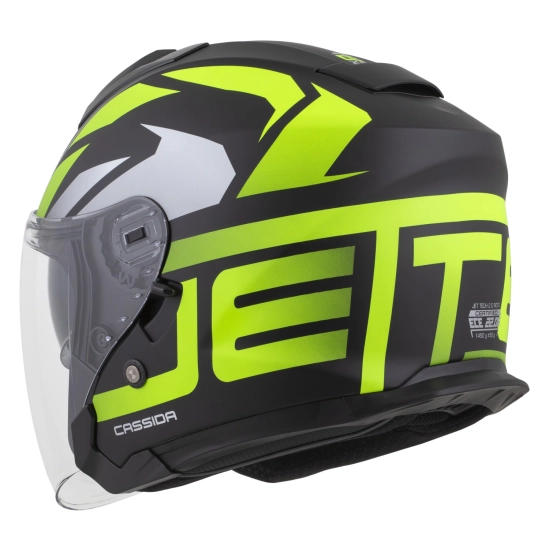 CASSIDA Jet Tech 2.0 RoTo, přilba černá matná/žlutá fluo/bílá