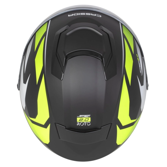 CASSIDA Jet Tech 2.0 RoTo, přilba černá matná/žlutá fluo/bílá