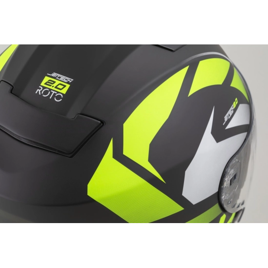 CASSIDA Jet Tech 2.0 RoTo, přilba černá matná/žlutá fluo/bílá