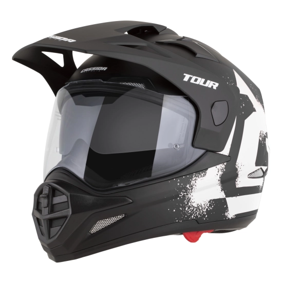 CASSIDA Tour 2.0 Crew, enduro přilba černá matná/bílá