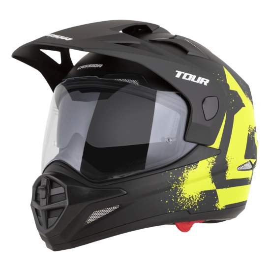 CASSIDA Tour 2.0 Crew, enduro přilba černá matná/žlutá fluo