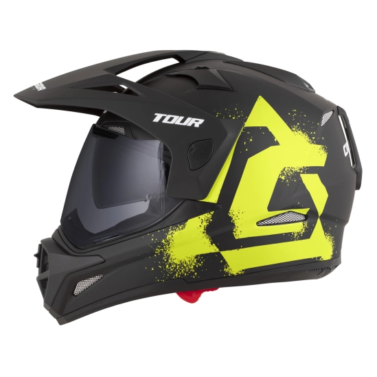 CASSIDA Tour 2.0 Crew, enduro přilba černá matná/žlutá fluo