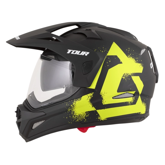 CASSIDA Tour 2.0 Crew, enduro přilba černá matná/žlutá fluo