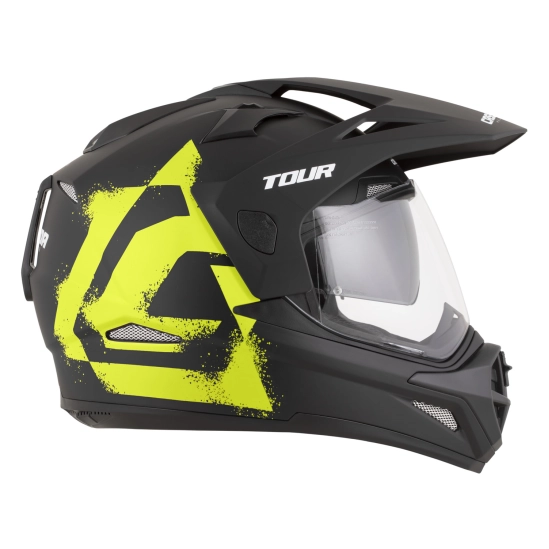 CASSIDA Tour 2.0 Crew, enduro přilba černá matná/žlutá fluo