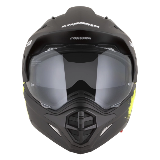 CASSIDA Tour 2.0 Crew, enduro přilba černá matná/žlutá fluo
