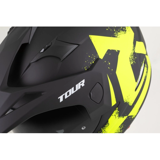 CASSIDA Tour 2.0 Crew, enduro přilba černá matná/žlutá fluo