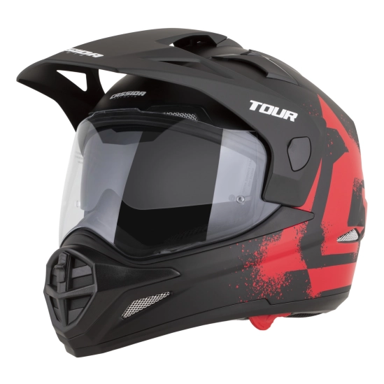 CASSIDA Tour 2.0 Crew, enduro přilba černá matná/červená