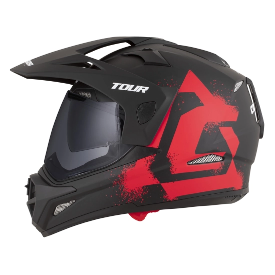 CASSIDA Tour 2.0 Crew, enduro přilba černá matná/červená