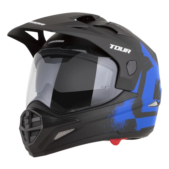 CASSIDA Tour 2.0 Crew, enduro přilba černá matná/modrá