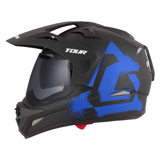 CASSIDA Tour 2.0 Crew, enduro přilba černá matná/modrá