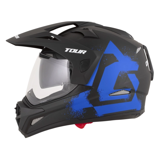 CASSIDA Tour 2.0 Crew, enduro přilba černá matná/modrá
