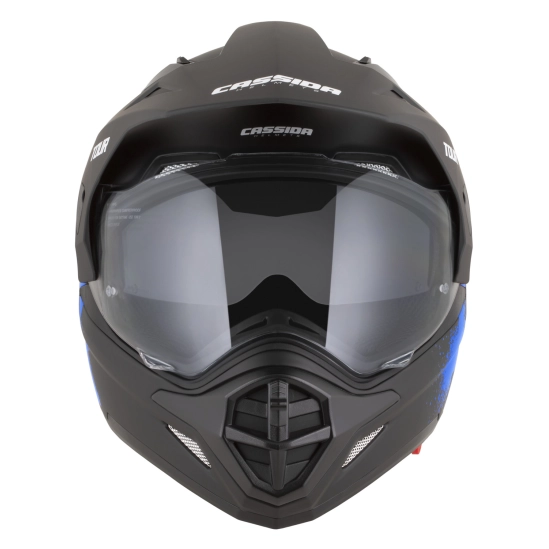 CASSIDA Tour 2.0 Crew, enduro přilba černá matná/modrá