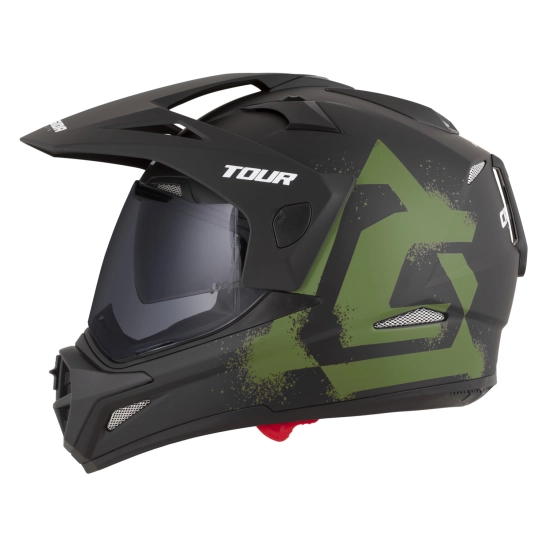 CASSIDA Tour 2.0 Crew, enduro přilba černá matná/tmavě zelená