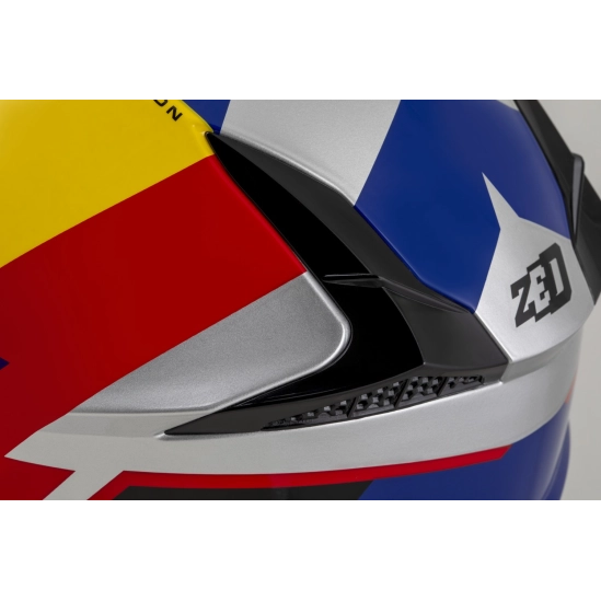 ZED X1.9 TENDO, motokrosová přilba modrá perleť/červená/žlutá/stříbrná
