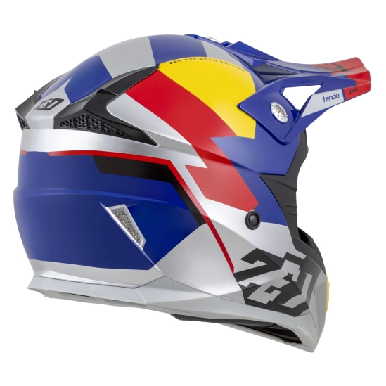 ZED X1.9 TENDO, motokrosová přilba modrá perleť/červená/žlutá/stříbrná