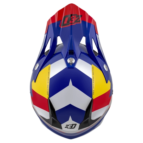 ZED X1.9 TENDO, motokrosová přilba modrá perleť/červená/žlutá/stříbrná