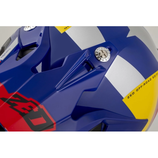 ZED X1.9 TENDO, motokrosová přilba modrá perleť/červená/žlutá/stříbrná