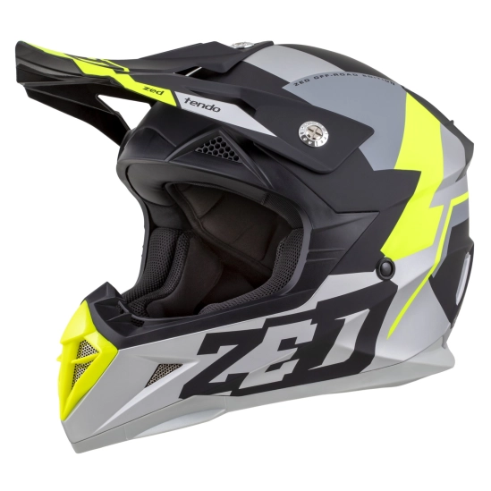 ZED X1.9 TENDO, motokrosová přilba černá matná/tmavě šedá/světle šedá/žlutá fluo