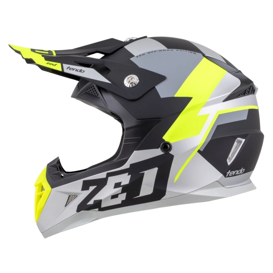 ZED X1.9 TENDO, motokrosová přilba černá matná/tmavě šedá/světle šedá/žlutá fluo