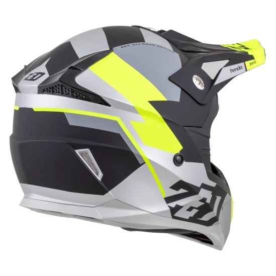 ZED X1.9 TENDO, motokrosová přilba černá matná/tmavě šedá/světle šedá/žlutá fluo