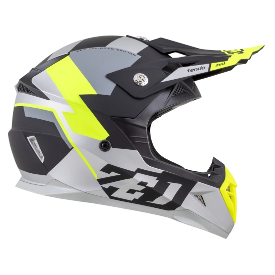ZED X1.9 TENDO, motokrosová přilba černá matná/tmavě šedá/světle šedá/žlutá fluo