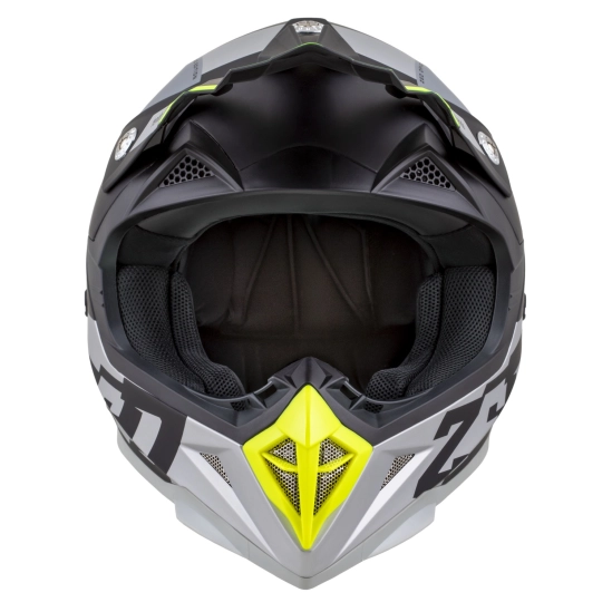 ZED X1.9 TENDO, motokrosová přilba černá matná/tmavě šedá/světle šedá/žlutá fluo