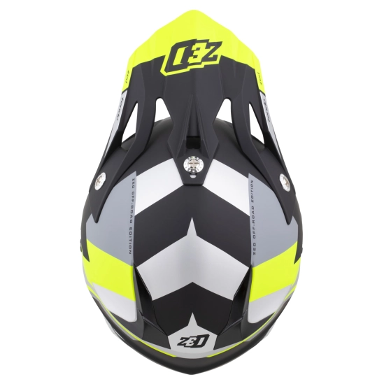 ZED X1.9 TENDO, motokrosová přilba černá matná/tmavě šedá/světle šedá/žlutá fluo