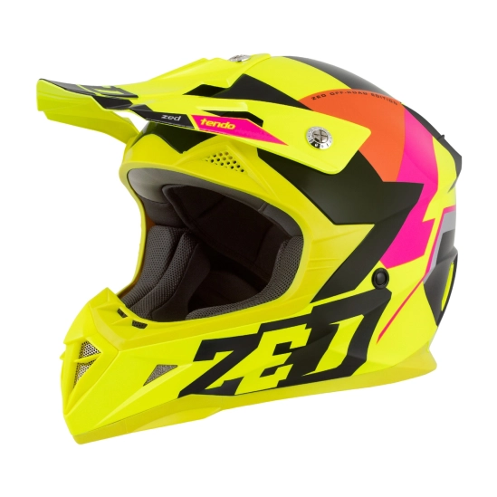 ZED X1.9 TENDO, motokrosová přilba žlutá fluo/růžová/oranžová/černá