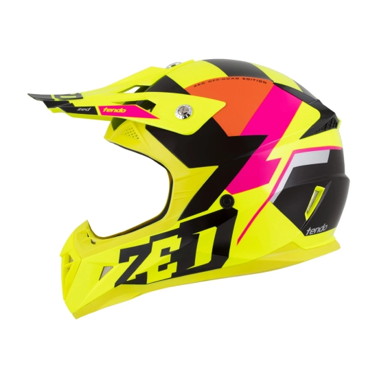 ZED X1.9 TENDO, motokrosová přilba žlutá fluo/růžová/oranžová/černá