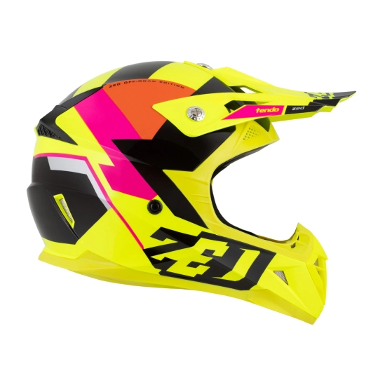ZED X1.9 TENDO, motokrosová přilba žlutá fluo/růžová/oranžová/černá