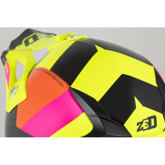 ZED X1.9 TENDO, motokrosová přilba žlutá fluo/růžová/oranžová/černá