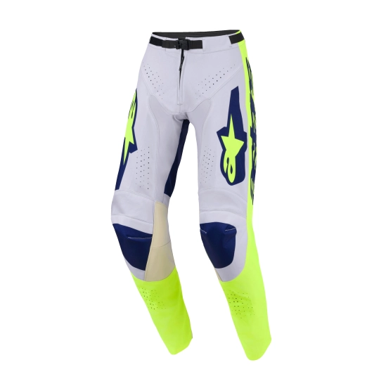 ALPINESTARS RACER AIR RIWAY, MX kalhoty světle šedá/žlutá fluo/modrá