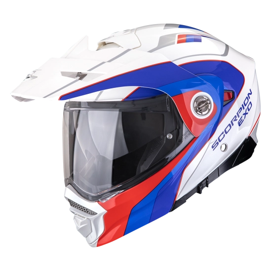 SCORPION ADX-2 KAMPS Moto přilba bílo/červeno/modrá