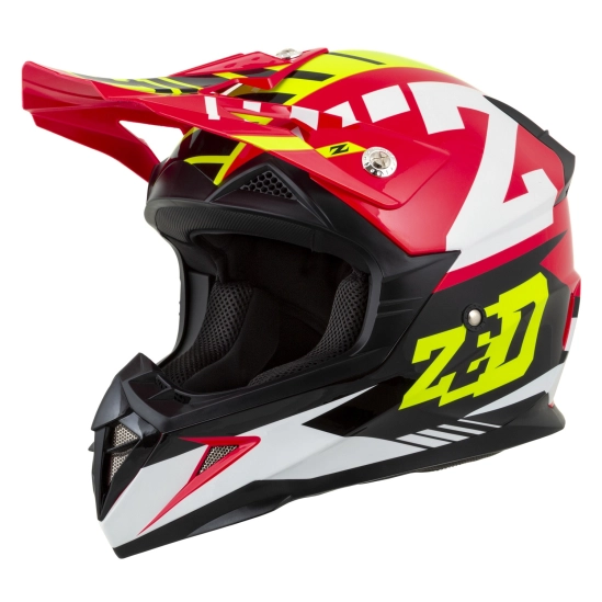 ZED X1.9 TARGA, přilba červená/žlutá fluo/černá/bílá