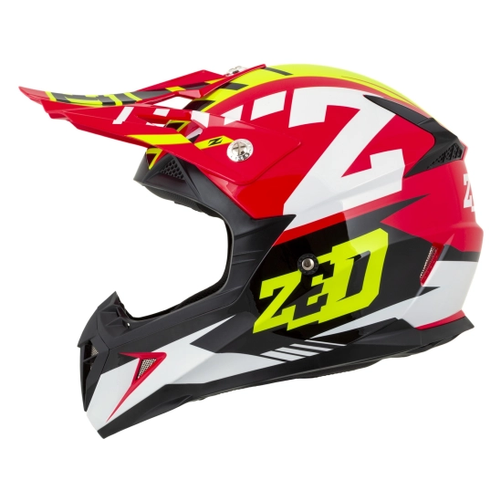 ZED X1.9 TARGA, přilba červená/žlutá fluo/černá/bílá