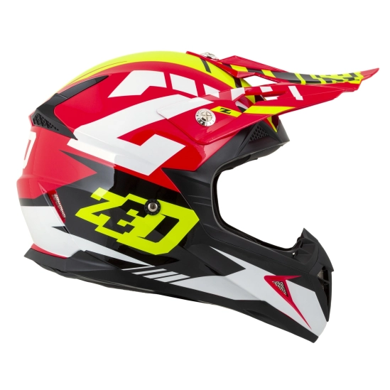 ZED X1.9 TARGA, přilba červená/žlutá fluo/černá/bílá