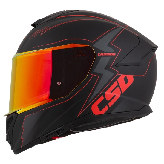 CASSIDA GT 2.1 Flash, přilba Integral (černá matná/metalická červená/tmavě šedá)
