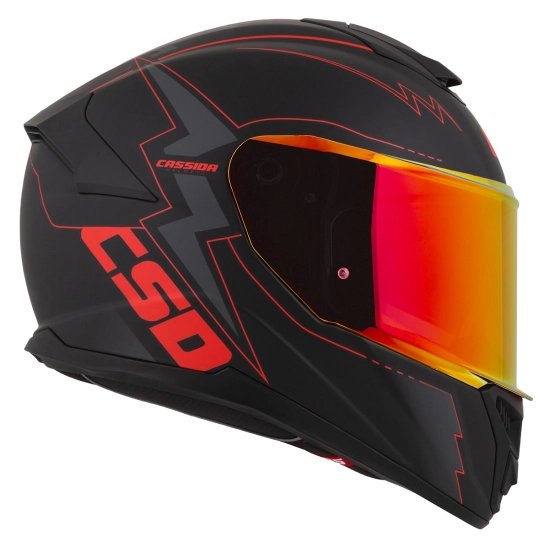 CASSIDA GT 2.1 Flash, přilba Integral (černá matná/metalická červená/tmavě šedá)