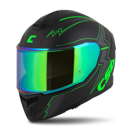 CASSIDA GT 2.1 Flash, přilba Integral (černá matná/zelená fluo/tmavě šedá)