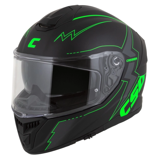 CASSIDA GT 2.1 Flash, přilba Integral (černá matná/zelená fluo/tmavě šedá)