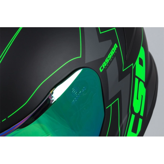 CASSIDA GT 2.1 Flash, přilba Integral (černá matná/zelená fluo/tmavě šedá)