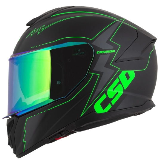 CASSIDA GT 2.1 Flash, přilba Integral (černá matná/zelená fluo/tmavě šedá)