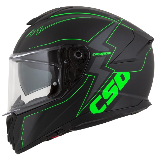 CASSIDA GT 2.1 Flash, přilba Integral (černá matná/zelená fluo/tmavě šedá)