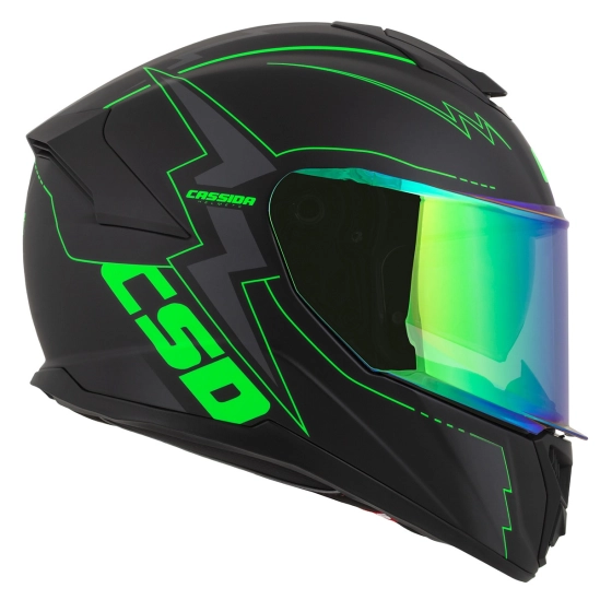 CASSIDA GT 2.1 Flash, přilba Integral (černá matná/zelená fluo/tmavě šedá)