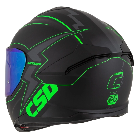 CASSIDA GT 2.1 Flash, přilba Integral (černá matná/zelená fluo/tmavě šedá)