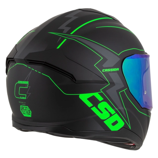 CASSIDA GT 2.1 Flash, přilba Integral (černá matná/zelená fluo/tmavě šedá)