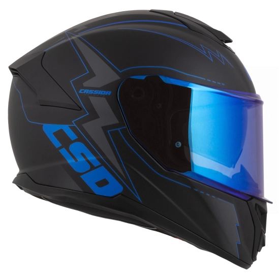 CASSIDA GT 2.1 Flash, přilba Integral (černá matná/metalická modrá/tmavě šedá)