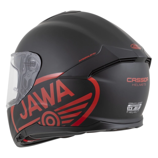CASSIDA GT 2.1 Jawa Solid, přilba Integral (černá mat/červená lesk)