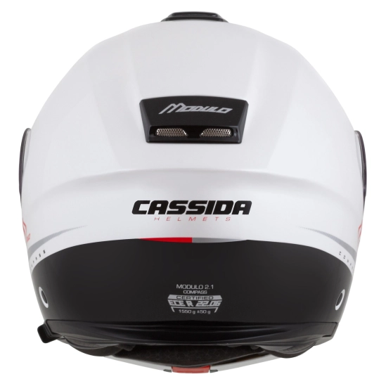 CASSIDA Modulo 2.1 Compass, výklopná přilba (bílá perleť/černá/červená/stříbrná)